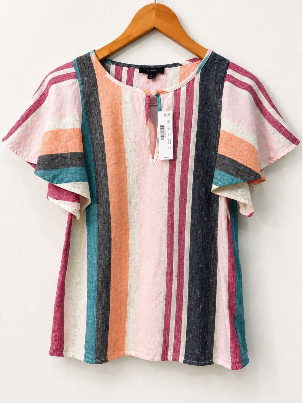 J.Crew Striped Linen Top Size 0 (Fits Like Size S)